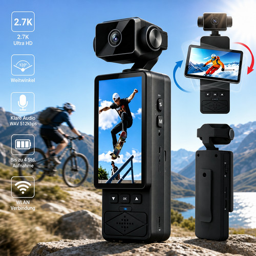 Pocket kamera drehbar - 2k, wlan